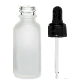 168x 100ml Skleněná Láhev z Matně Bílého Skla s Černou Pipetou