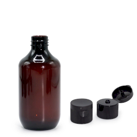10x 250ml Jantarová Plastová Bostonská Láhev s Odklápěcím Víčkem 28mm