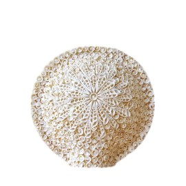 Boho Lampa z Mořských Muślí - Velká Vzorovaná Oválná - 30cm
