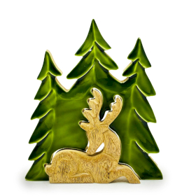 2x Ztraceni v Lese -  Jelen v Lese 3D - Dřevěná Dekorace 23x20cm