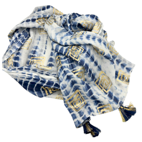 Nomád Sari - Pario - Modrý Tie Dye & Potisk