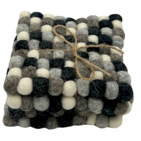 Čtvercové Plstěné Podložky - 10cm - Odstíny Šedé (set 4)