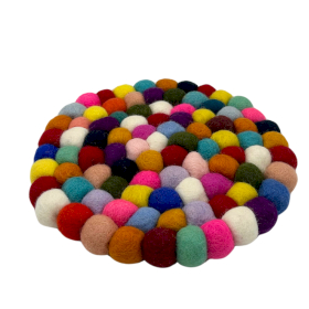 Okrouhlé Podložky z Plstěných Kuliček - 20cm - Více Barev