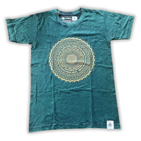 Malé Stone Washed Tričko - Mandala - Zelené