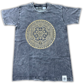 Velké Stone Washed Tričko - Chakra - Tmavě Šedé