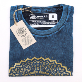 Malé Stone Washed Tričko - Mandala - Modré