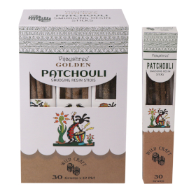 12x 30g Golden Patchouli Pryskyřičné Vonné Tyčinky (6s)