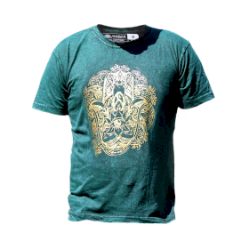Malé Stone Washed Tričko - Hamsa - Zelené