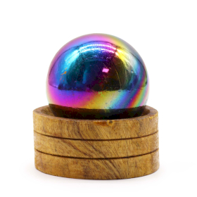 Křišťálová Koule z Drahých Kamenů 50mm - Ametyst Aura se Stojanem