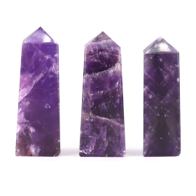 3x Hroty Obelisku z Drahých Kamenů (cca 5cm) - Africký Ametyst