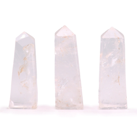 3x Hroty Obelisku z Drahých Kamenů (cca 5cm) - Čistý Křemen