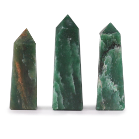 3x Hroty Obelisku z Drahých Kamenů (cca 5cm) - Indický Nefrit