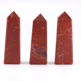 3x Hroty Obelisku z Drahých Kamenů (cca 5cm) - Červený Jaspis