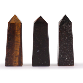 3x Hroty Obelisku z Drahých Kamenů (cca 5cm) - Tygří Oko