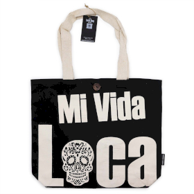 Ikonická Klasická Taška - Mi Vida Loca - Černá Přírodní 10oz (36x43x10cm)