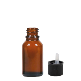 156x 20ml Jantarová Skleněná Lahvička s Uzávěrem s Dětskou Pojistkou