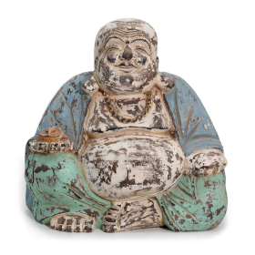 Poškozený Vintage Modrý Buddha - 30cm - Šťastný Buddha