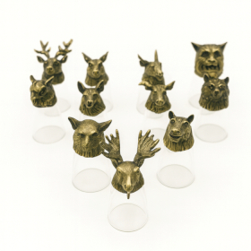 Dárková Sada 12 Panáků Bottom Up (25ml) - Lesní & Mystické Bytosti - Starožitný Bronz