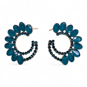 Smaragdově Zelená - Vintage Sklo - Smyčka - Náušnice