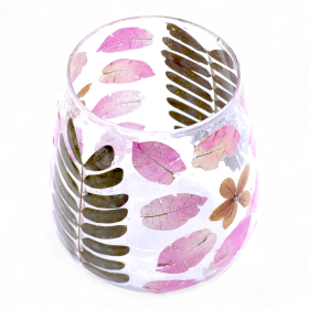 4x Přírodní Květinové Sklo - Svícen Váza - Primavera  - (12x11cm)