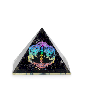 Malá Orgonitová Pyramida 5.5x4.5cm - Chakra Buddha - Kousky Černého Turmalínu