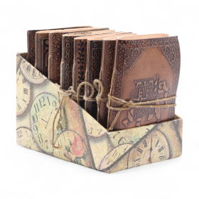 8x Různé Střední Esoterické Kožené Zápisníky (5x3.5