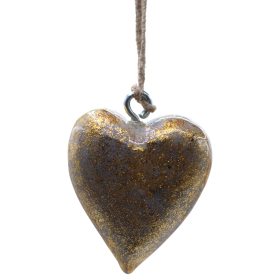 50x Velká Dekorativní Dřevěná Srdíčka - Levandulové Zlato (50) - ve Výstavní Sklenici