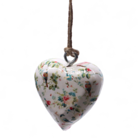 50x Velká Dekorativní Dřevěná Srdíčka - Viktoriánské Květy (50) - ve Výstavní Sklenici