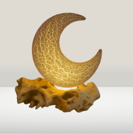 DriftGlow Lampa - Popraskaný Měsíc - Šedý