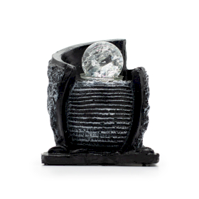 Stolní Fontána -15x13x20cm - Vodní Nádrž & Křišťálová Koulel