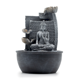Stolní Fontána - 19x19x28cm - Buddha, Kaskáda Lotosového Květu