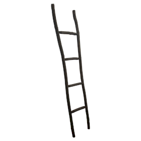 Velký Žebřík ze Dřeva Kemu- 1.5m - Černý - Japonský Styl