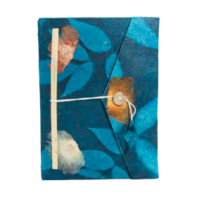 Velký Lokta Květinový Zápisník (21x15cm) - 45 stran - Půlnoční Modrá