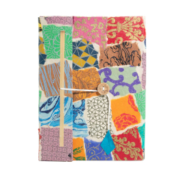 Velký Lokta Patchwork Zápisník (21x15cm) - 45 stran - Vícebarevný