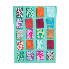 Velký Lokta Mini Čtverečkový Zápisník (21x15cm) - 45 stran - Tyrkysová