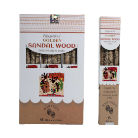12x 30g Golden Santalové Dřevo Pryskyřičné Vonné Tyčinky (6s)