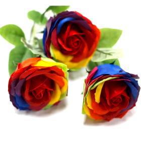 6x Luxusní Mýdlové Květy - Duhová Růže