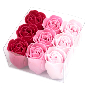 3x Sada 9 Mýdlových Květů - Růžové Růže