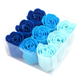 3x Sada 9 Mýdlových Květů - Svatební Modré