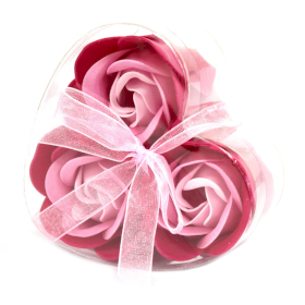 6x Sada 3 Mýdlových Květů  - Růžové Růže