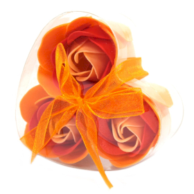 6x Sada 3 Mýdlových Květů  - Broskvové Růže