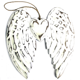 Ručně Vyrobené Andělské Křídla a Srdce - 24 cm