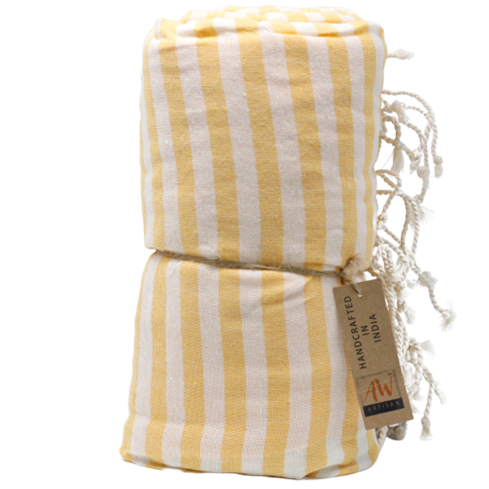Bavlněný plážový ručník - 100x180 cm - Žlutý