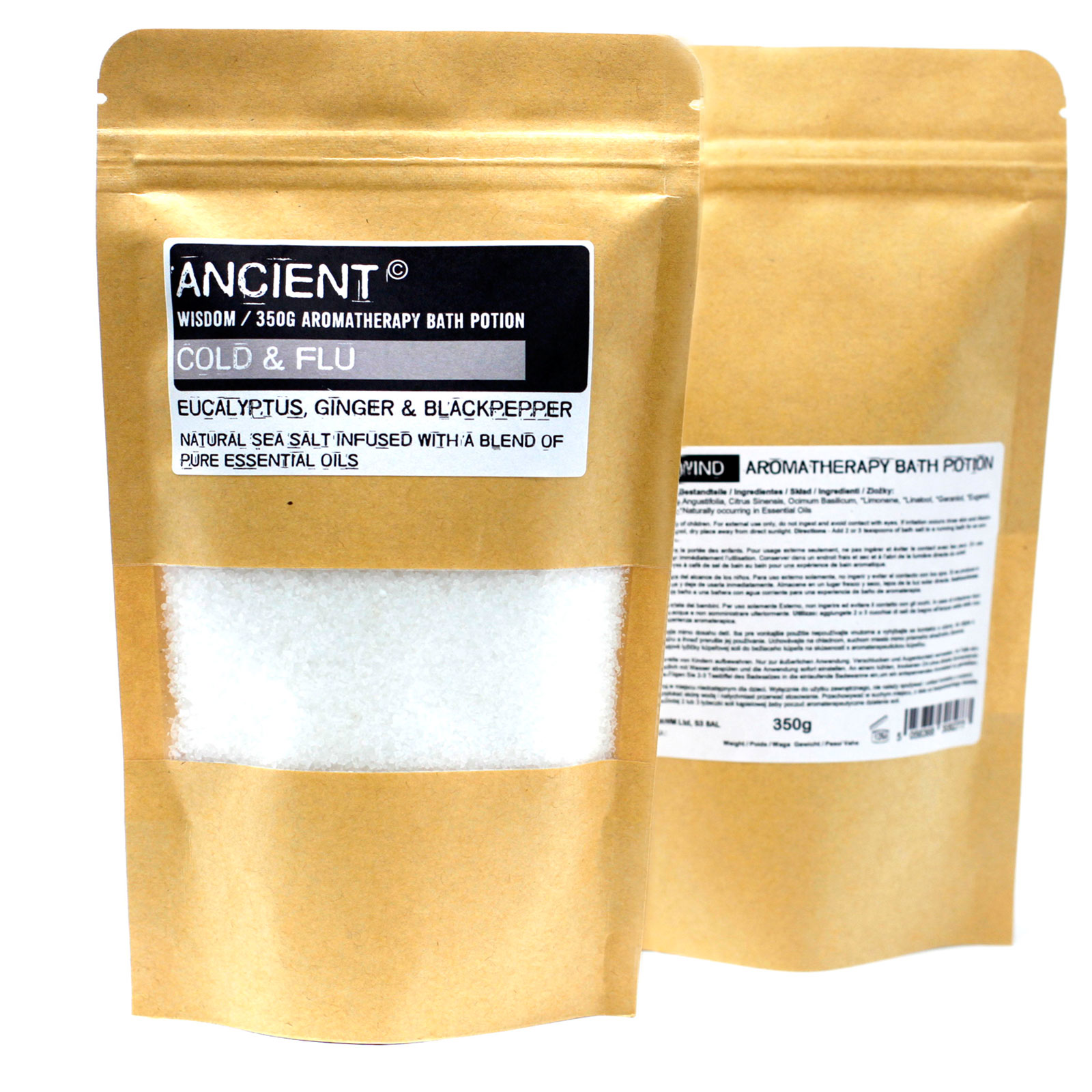 Aromaterapeutické soli do koupele v sáčcích 350g - Nachlazení a chřipka (5 balení)