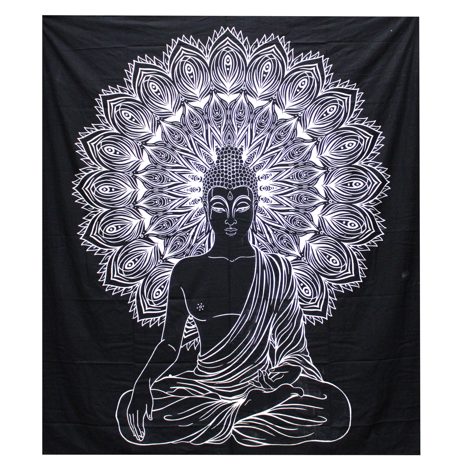 Black & White Přehoz na postel (dvojlůžko) - Buddha