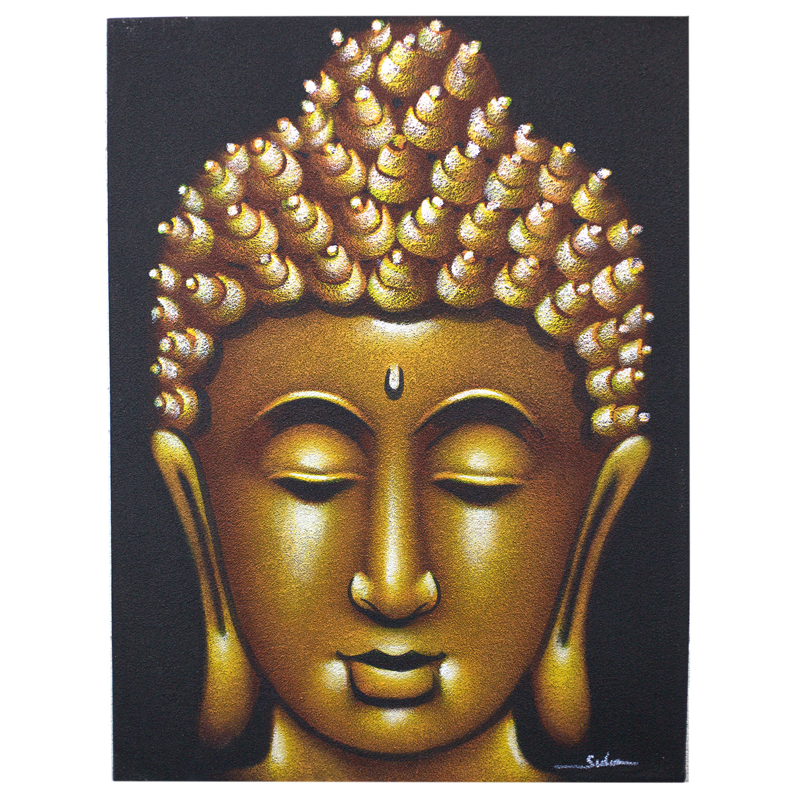 Obraz Buddhu - Pískovaný - Zlatý