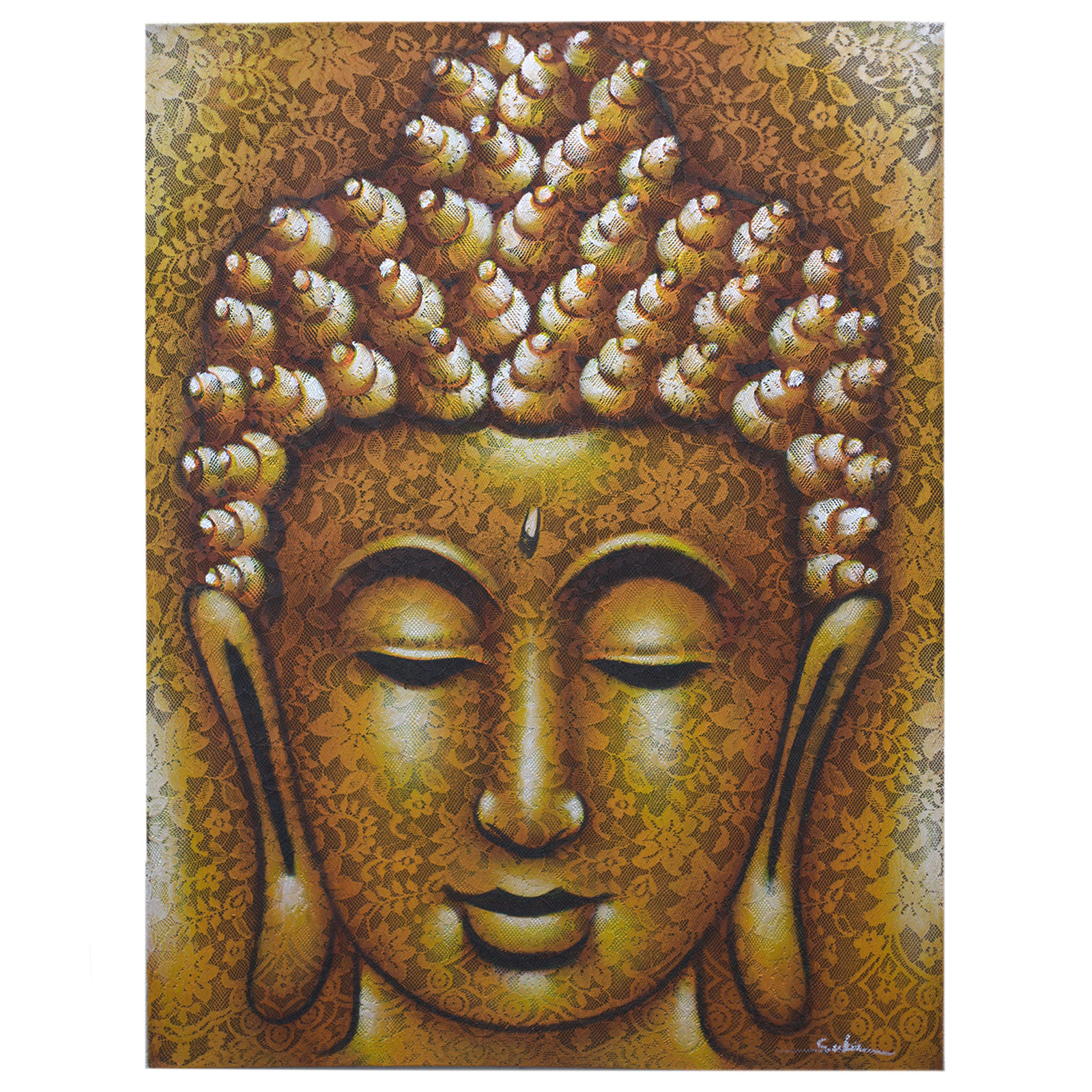 Obraz Buddhu - Detail zlatého brokátu