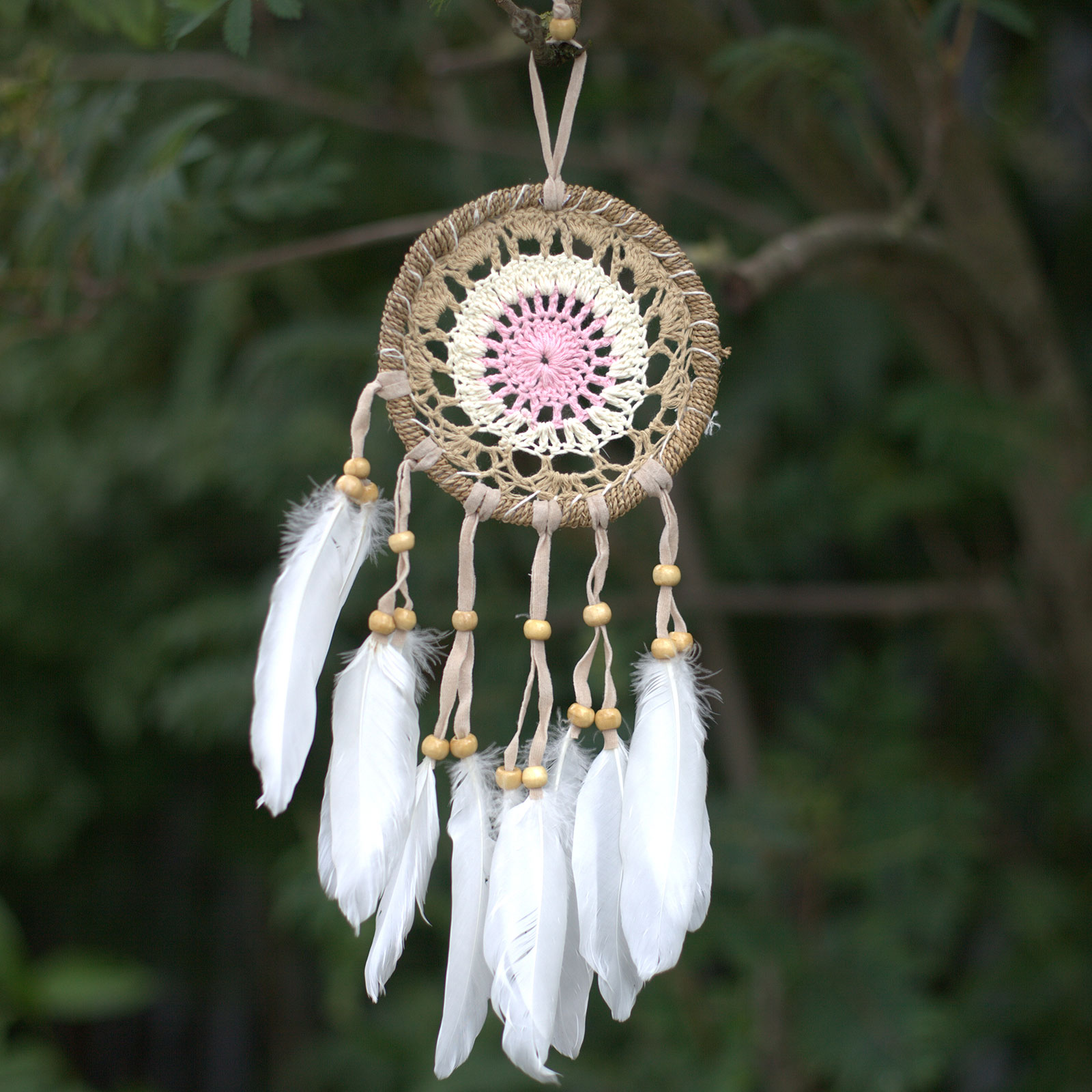 Lapač snů - pastelové Makramé - Růžový 12 cm (Různé barvy)