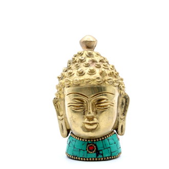 Mosazná soška Buddhy - Střední hlava - 8 cm