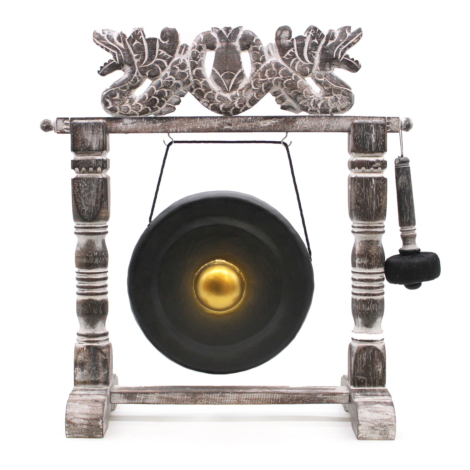 Malý gong se stojanem - 25 cm - Černý